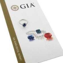Platinum 1.90 ctw GIA Oval No Heat Burma Blue Sapphire Diamond Low Profile Ring