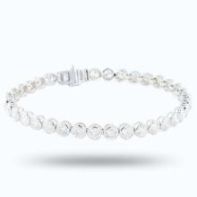 8.77 ctw G to I COLOR SI3 to I2 CLARITY 14K White Gold Tennis Bracelet
