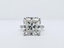 9.37 ct. EGL USA Diamond Wedding Engagement Ring - 18KT White Gold