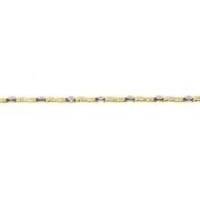 14k TT Gold 0.25 ctw Bezel Set Diamond w/ Twisted Polished Link 7" Chain Bracele