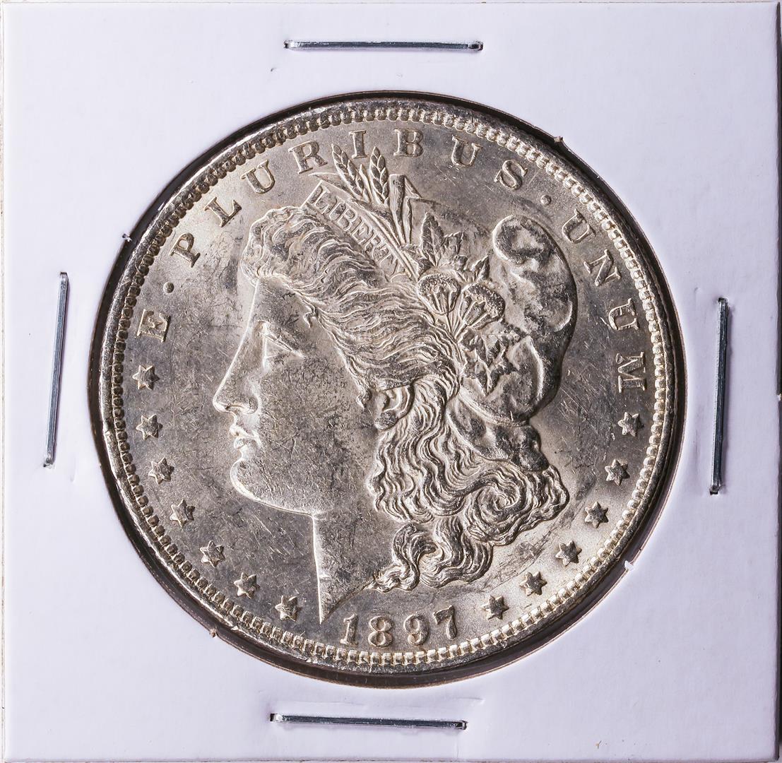 1897 $1 Morgan Silver Dollar Coin CH BU