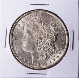 1897 $1 Morgan Silver Dollar Coin CH BU