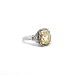 Platinum Fancy Yellow Diamond Ring