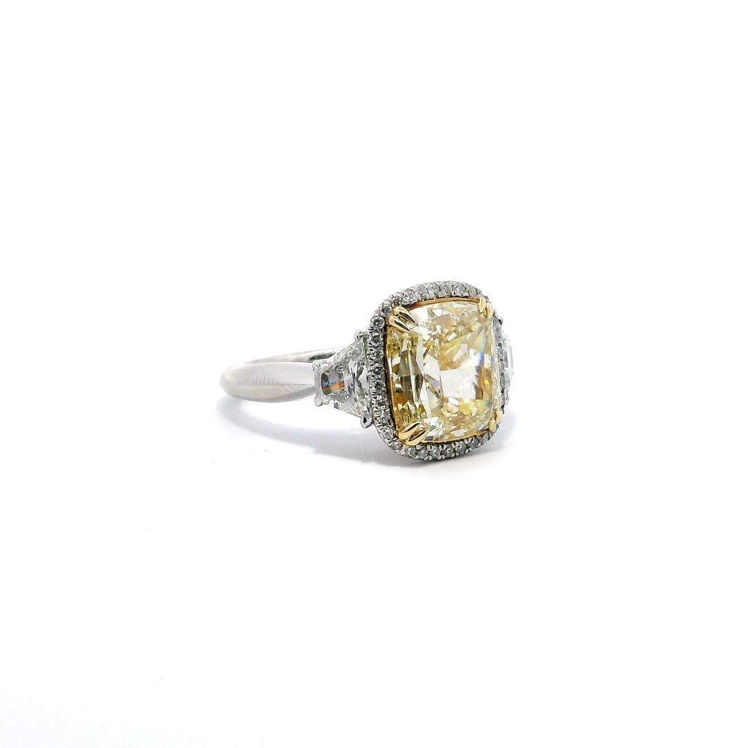 Platinum Fancy Yellow Diamond Ring