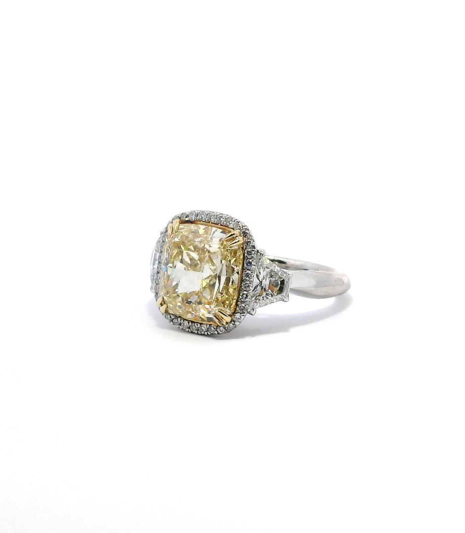 Platinum Fancy Yellow Diamond Ring