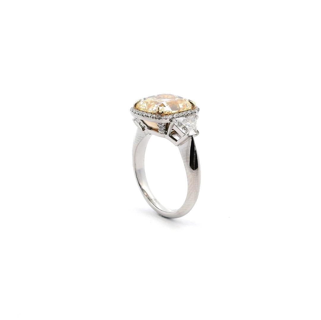 Platinum Fancy Yellow Diamond Ring