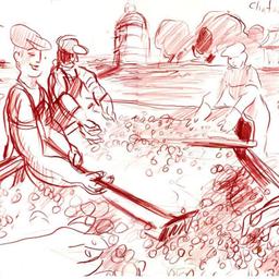 Harvest at Chateau Latour (Bordeaux) by Ensrud Original