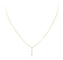 0.25 ctw Past, Present, Future Diamond Three Stone Pendant with Chain - 14KT Yel