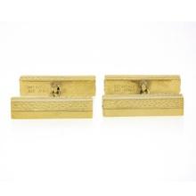Tiffany & Co. 18k Yellow Gold Textured Polished Geometric Dual Box Men Cufflinks