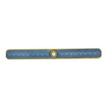 Antique Art Nouveau 14k Gold Seed Pearl & Blue Enamel Textured Bar Pin Brooch