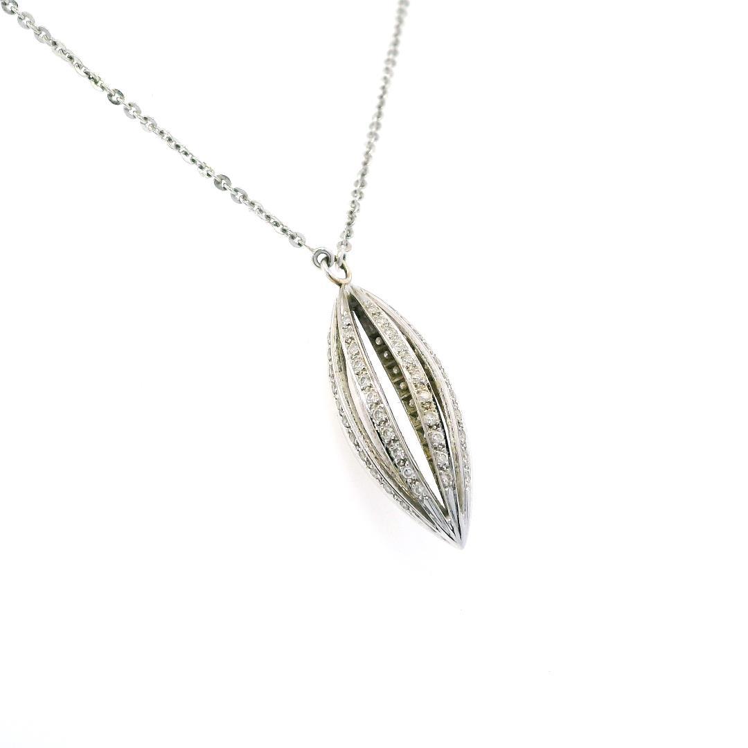 18K WG Eichhorn Diamond Pendant and Chain