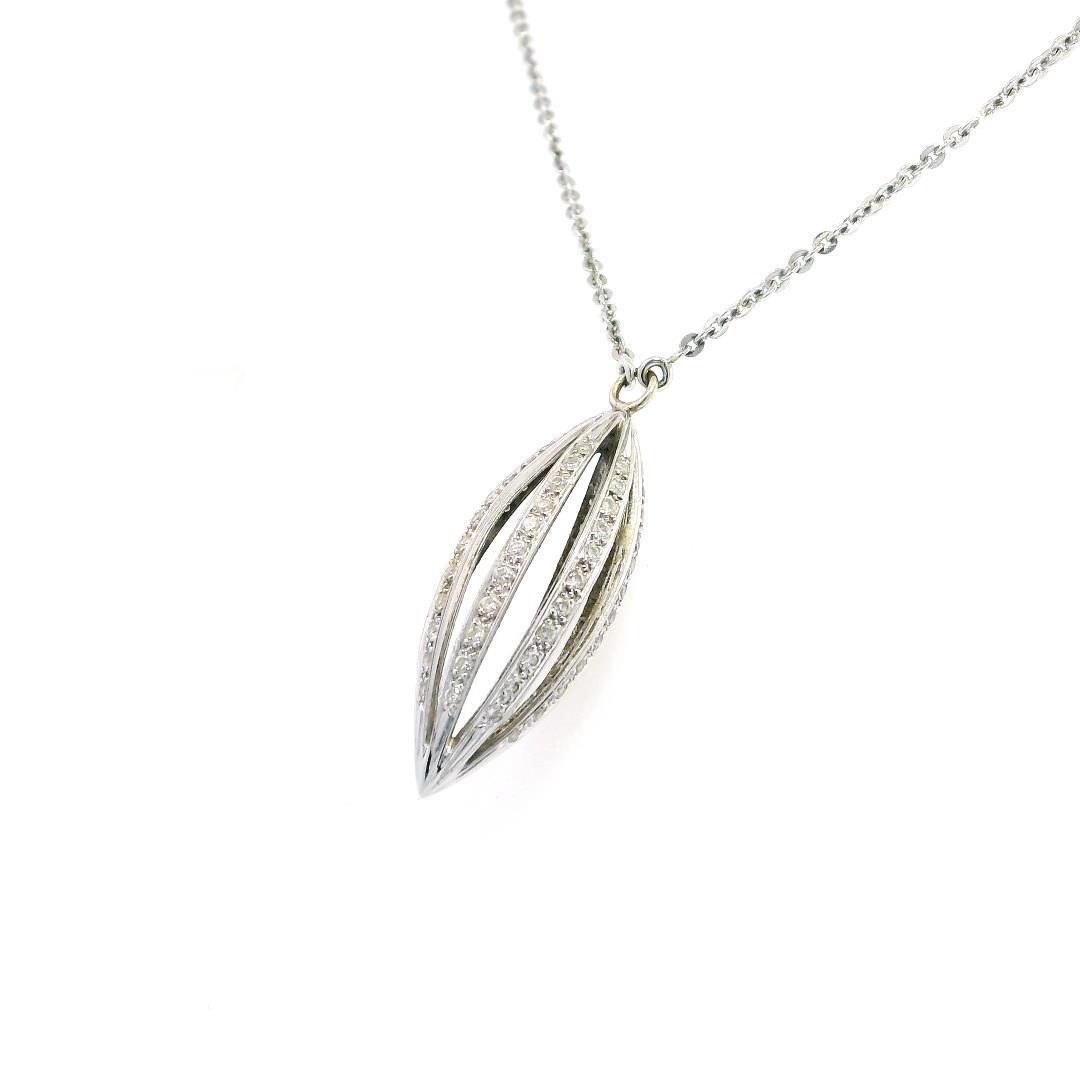 18K WG Eichhorn Diamond Pendant and Chain