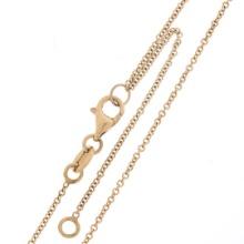 New 14K Rose Gold Emerald Cut Channel Set Blue Topaz Solitaire Pendant & Chain