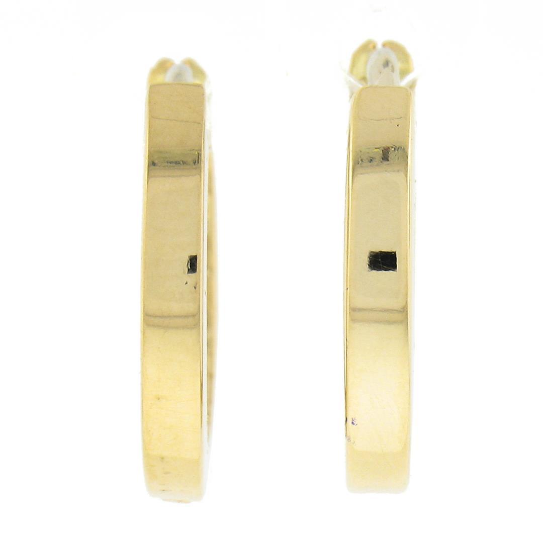 NEW 14k Yellow Gold 0.18 ctw Prong Round Diamond Mini Petite Huggie Hoop Earring