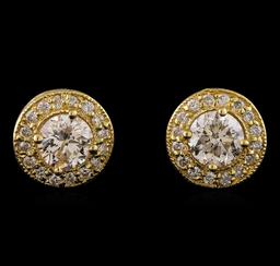 1.34 ctw Diamond Earrings - 14T Yellow Gold
