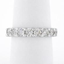 Classic 14k White Gold 2.94 ctw Shared Prong Set Round Diamond Eternity Band Rin