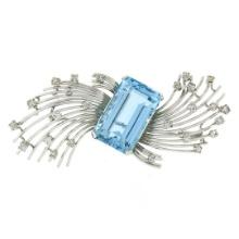 Vintage Handmade Platinum 20.5 ctw GIA Emerald Cut Aquamarine Diamond Wire Brooc