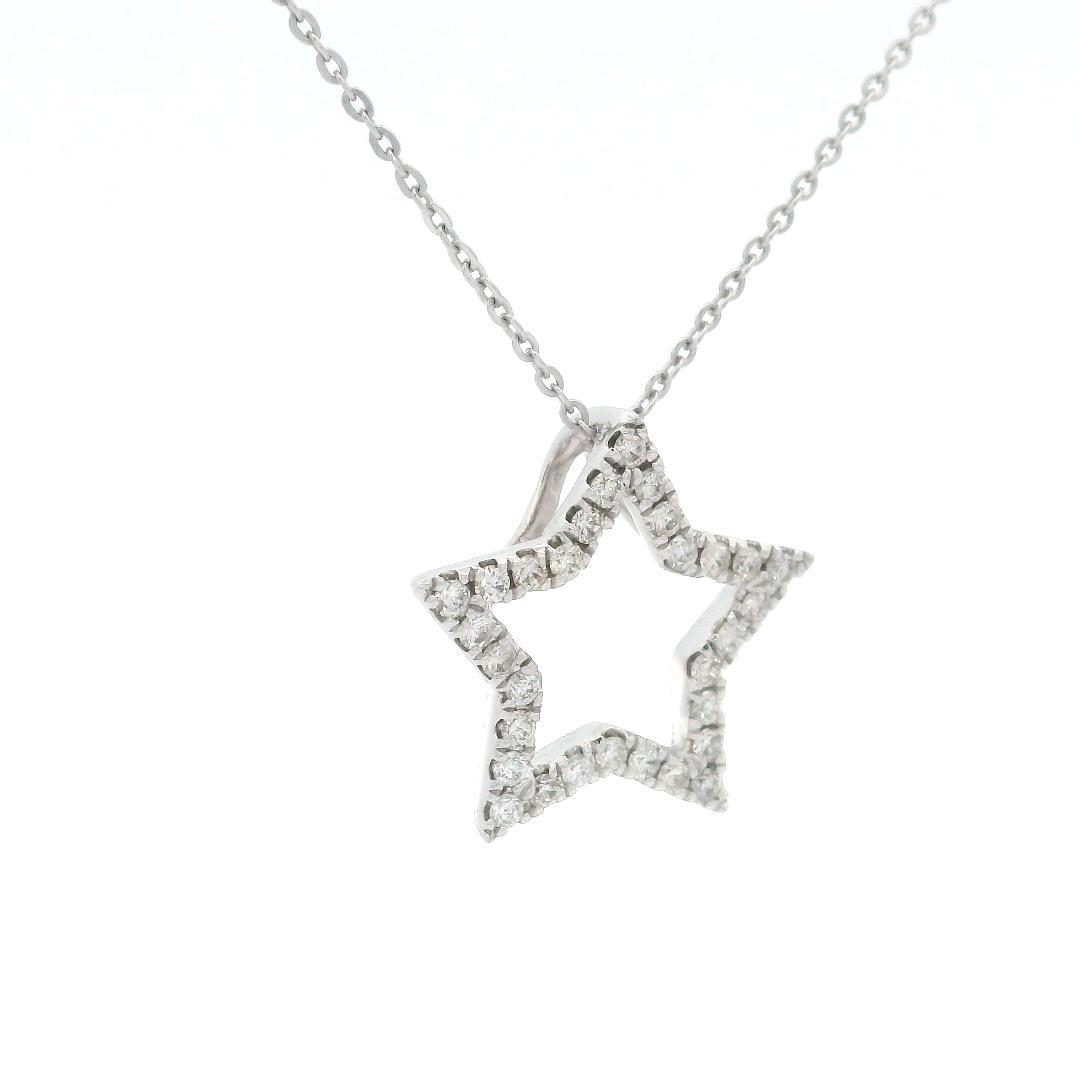 14kt WG Star Pendant with chain