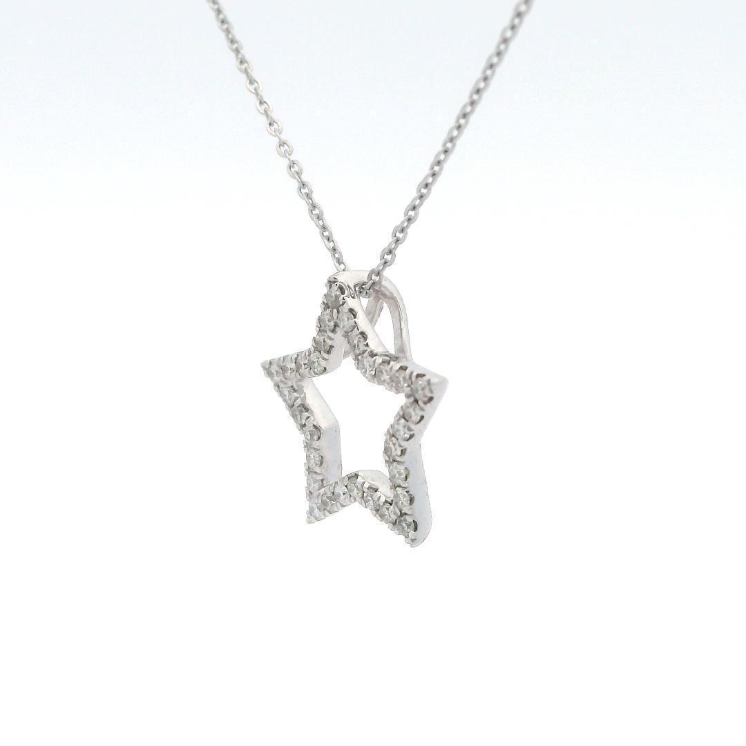 14kt WG Star Pendant with chain