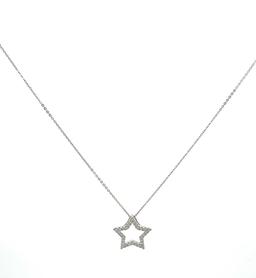 14kt WG Star Pendant with chain