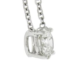 New 14K Gold.62 ctw Round Brilliant Diamond Solitaire Pendant w/ Adjustable Chai