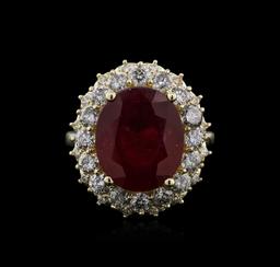 14KT Yellow Gold 8.00 ctw Ruby and Diamond Ring