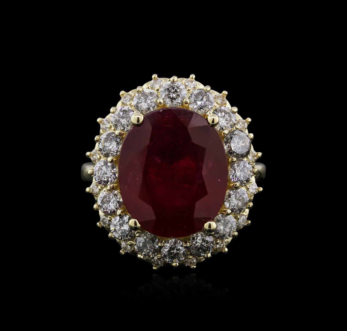 14KT Yellow Gold 8.00 ctw Ruby and Diamond Ring
