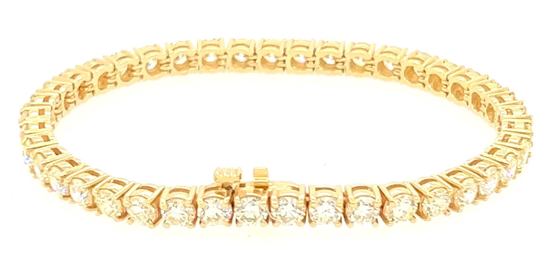 12.47 ctw Diamond Tennis Bracelet - 14KT Yellow Gold