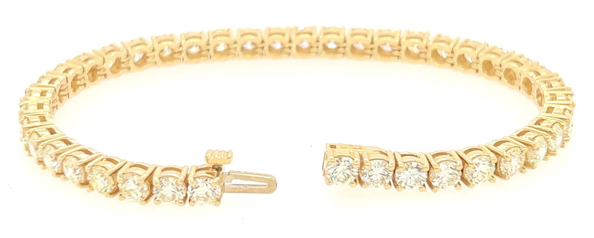 12.47 ctw Diamond Tennis Bracelet - 14KT Yellow Gold