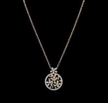 2.01 ctw Diamond Pendant With Chain - 14KT Tri Color Gold