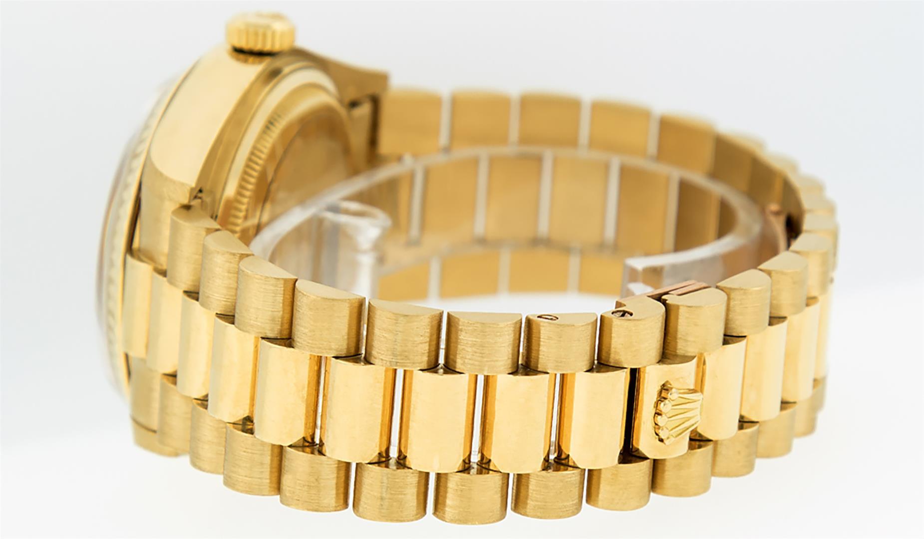 Rolex Mens Quickset 18K Yellow Gold Factory Champagne Index Dial Day Date Presid