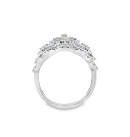 14kt WG Diamond Cluster Flower Ring