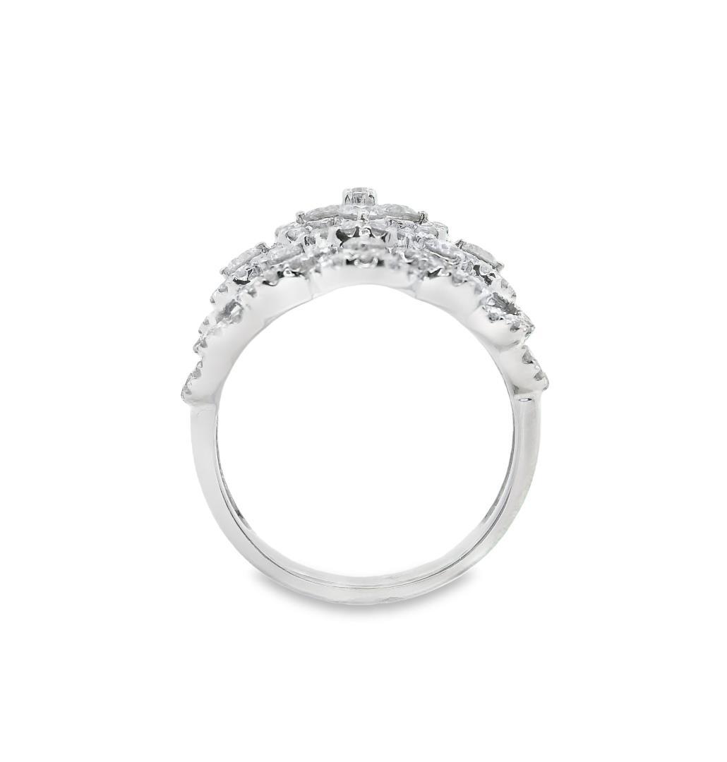 14kt WG Diamond Cluster Flower Ring