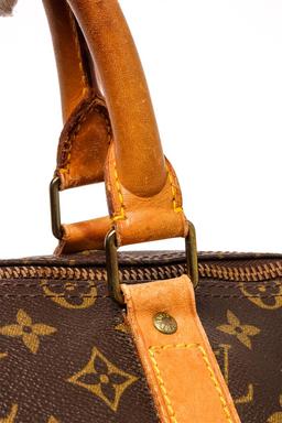 Louis Vuitton Brown Monogram Canvas Keepall 55 Travel Bag