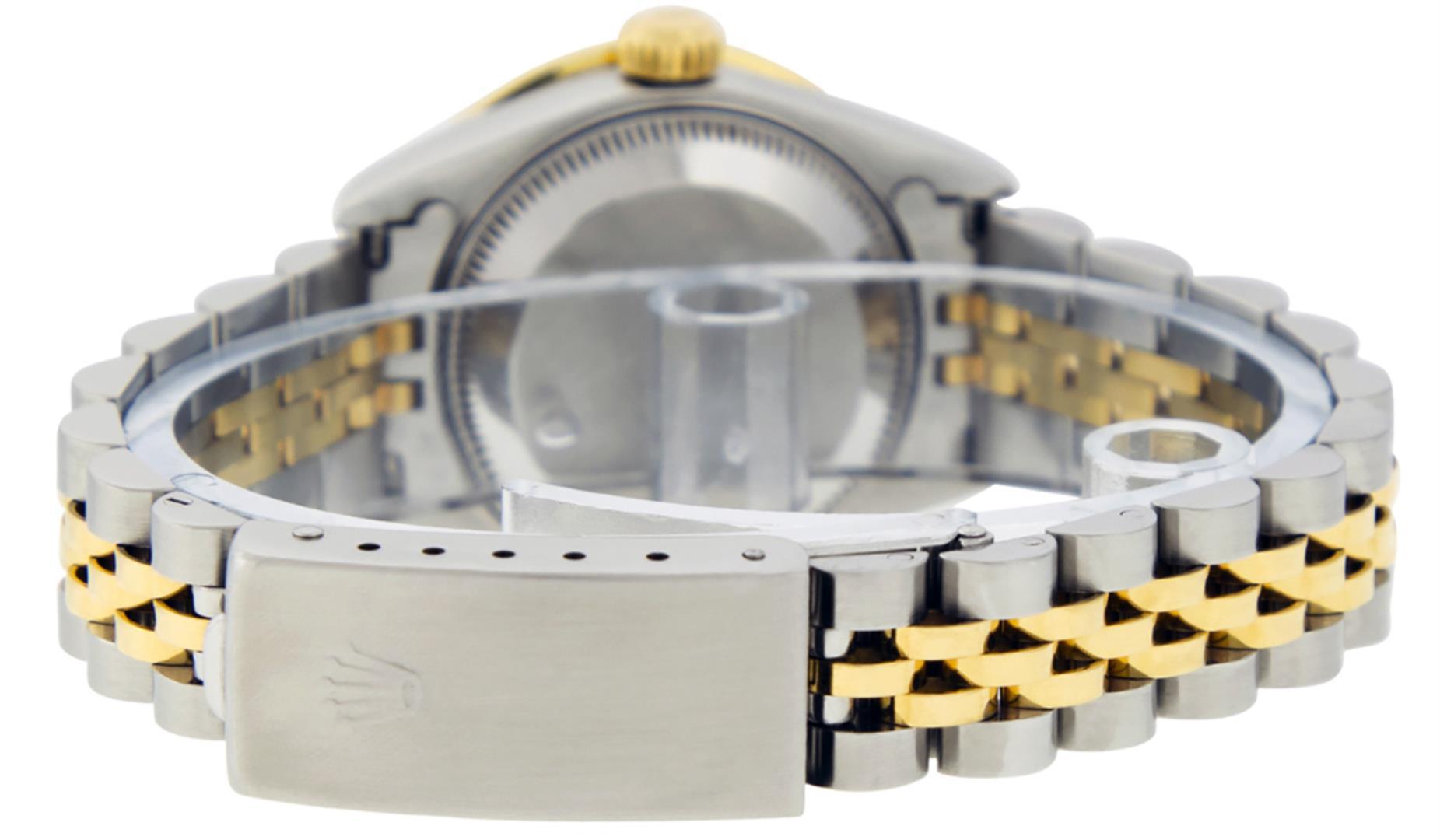 Rolex Ladies Quickset Two Tone Champagne Channel Set Diamond Datejust Wristwatch