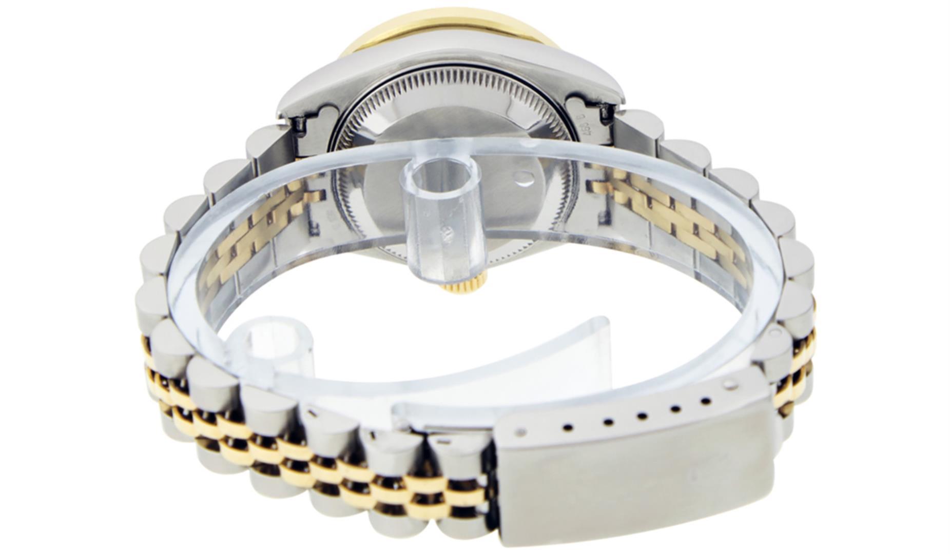 Rolex Ladies Quickset Two Tone Champagne Channel Set Diamond Datejust Wristwatch