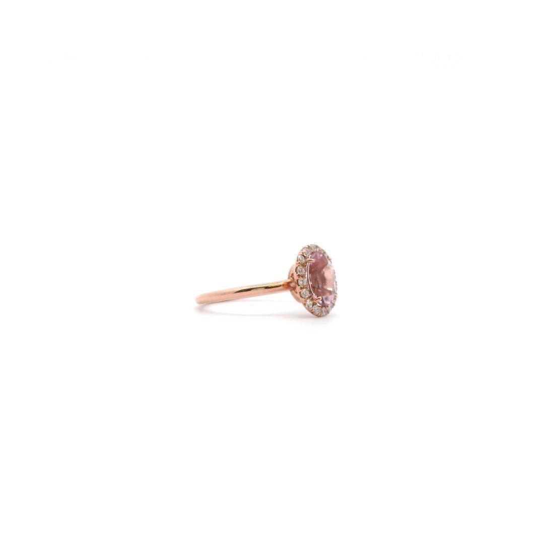 14kt RG Diamond and Morganite Ring