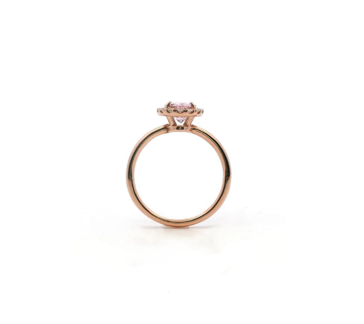 14kt RG Diamond and Morganite Ring