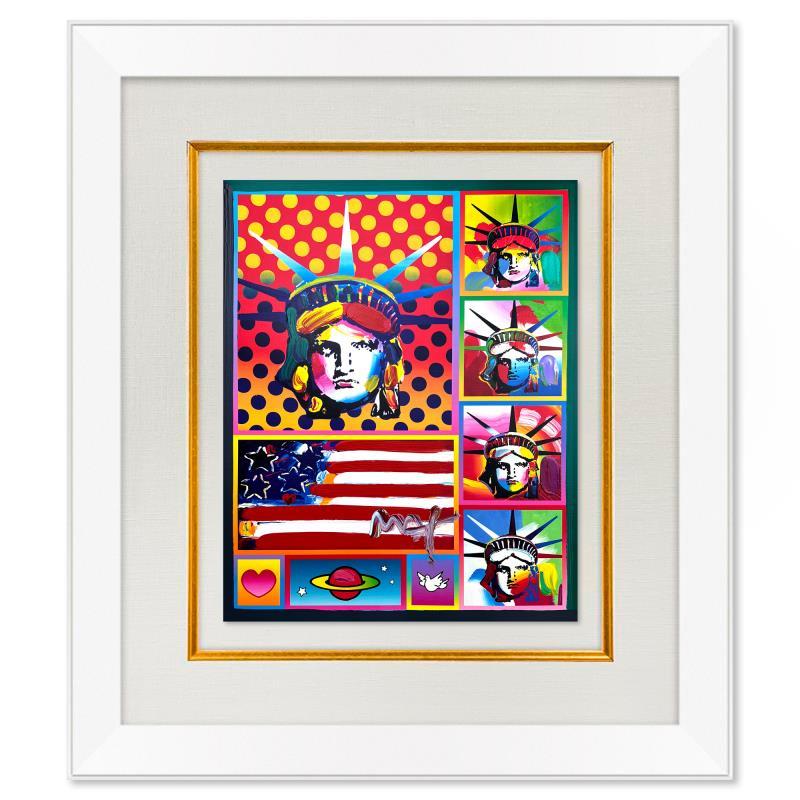 5 Liberties and Flag by Peter Max