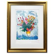 Le Bouquet Et La Tour Eiffel by Chagall (1887-1985)