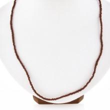 20" Bead Narrow Tumbled Coral Strand Necklace w/ 14k Yellow Gold Ends & Clasp