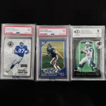 Set of (3) Football Cards - Rodney Hampton, Brian Urlacher & Kerry Collins/Marin