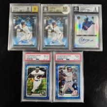 Set of (5) Modern Prospect Baseball Cards - Henry Davis, Ronny Mauricio, Robert
