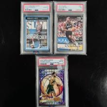 Set of (3) Basketball Cards - PSA Graded Duncan, Tatum & Martin