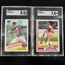 Set of (2) Nolan Ryan Houston Astros Topps Baseball Cards - SGC Graded