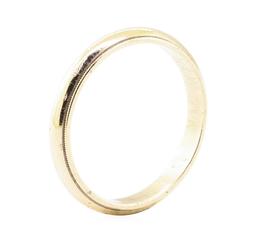 3.5mm Half Dome Milgrain Edge Wedding Band - 14KT Yellow Gold