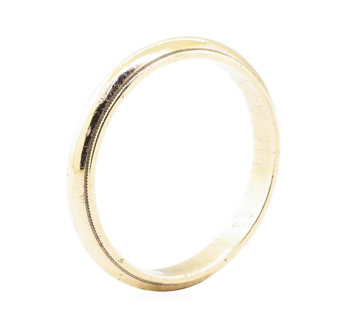 3.5mm Half Dome Milgrain Edge Wedding Band - 14KT Yellow Gold