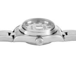Rolex Ladies Stainless Steel Sapphire Quickset White Roman Smooth Bezel Oyster B