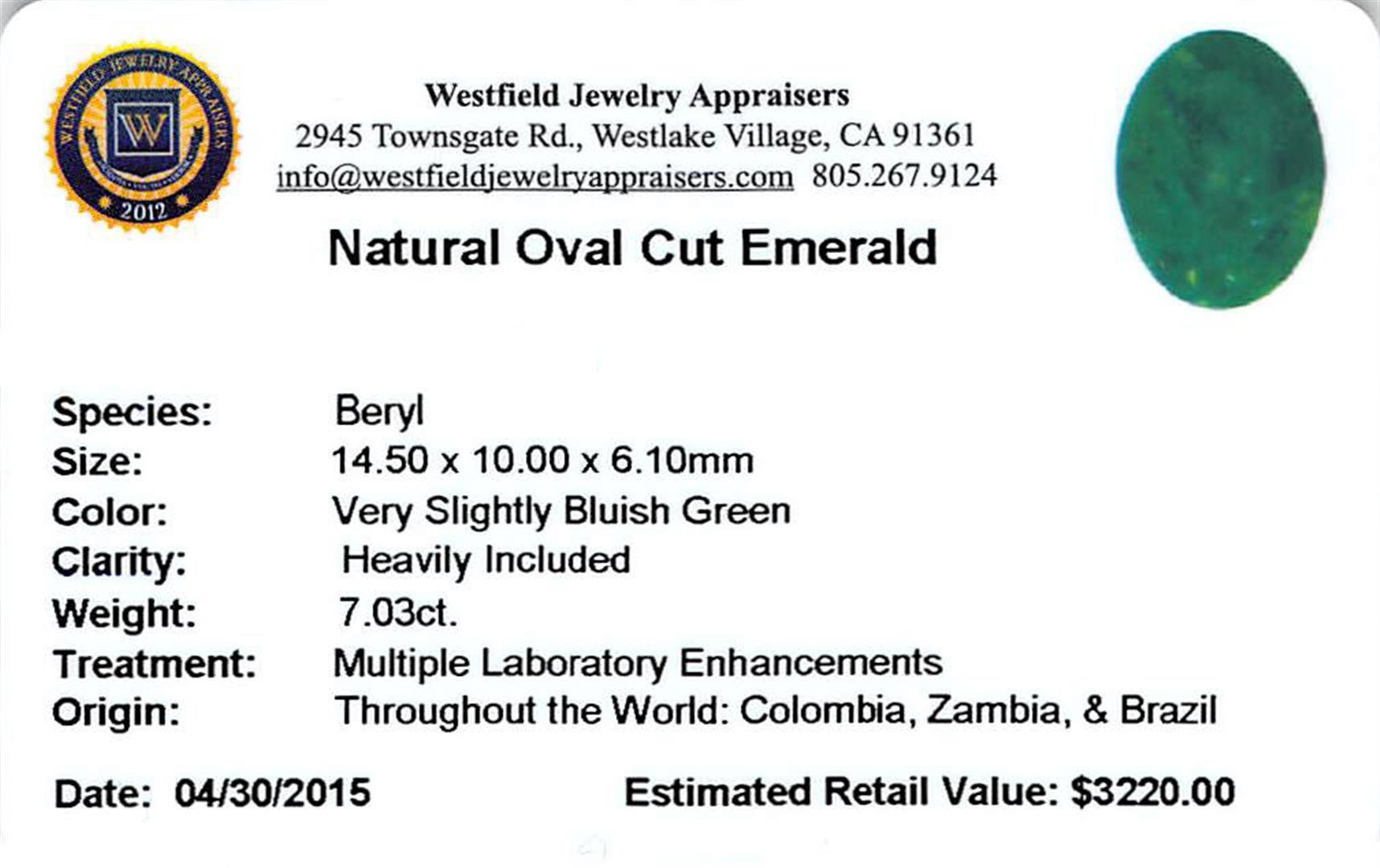 7.03 ctw Oval Emerald Parcel