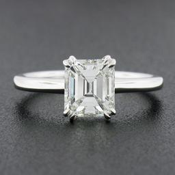 NEW Platinum 1.88 ctw GIA Old Emerald Cut Prong Diamond Solitaire Engagement Rin